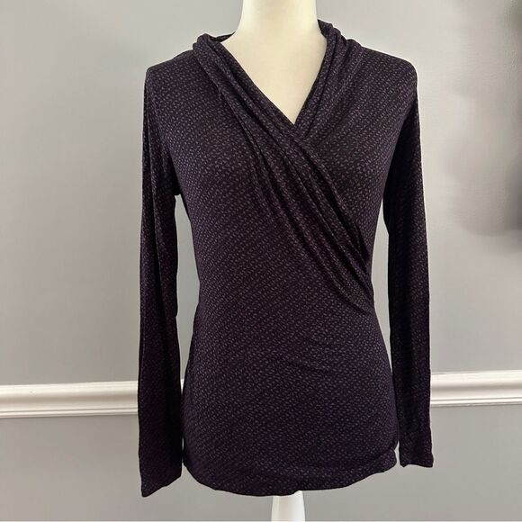 Banana Republic Top Womens Purple Wrap Tunic Stretch Blouse size S - Picture 1 of 6